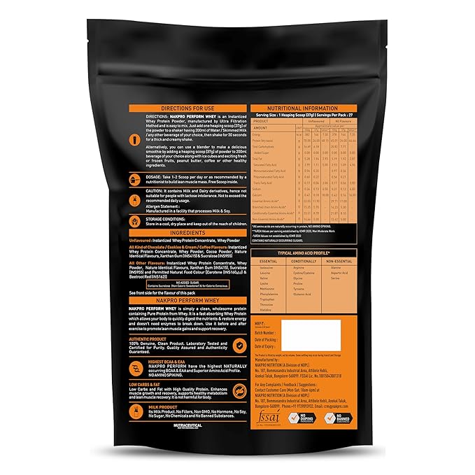 Nakpro Perform Whey Protein Concentrate | 30 Servings | Muscle Recovery | Coffee