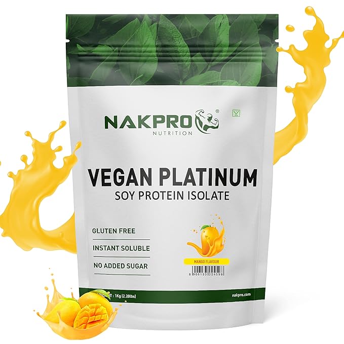 Nakpro Vegan Platinum Soy Protein Isolate | 25.34g Protein | 4.59g BCAA | Plant Based