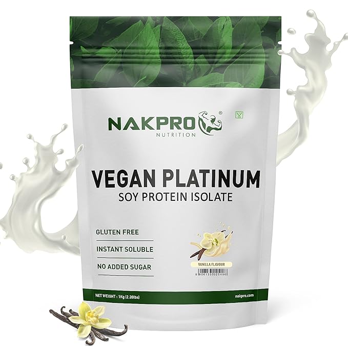 Nakpro Vegan Soy Protein Isolate 90% | 30 Servings | Plant Based | Unflavoured