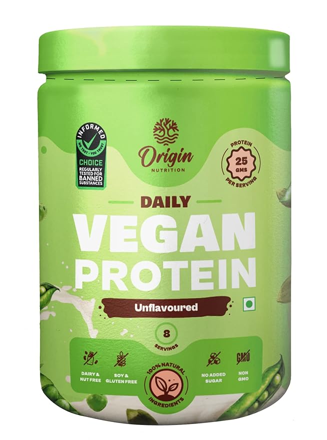 Origin Nutrition 100% Vegan Plant Protein | 25g Protein | Dairy-Free | No Added Sugar | Unflavoured