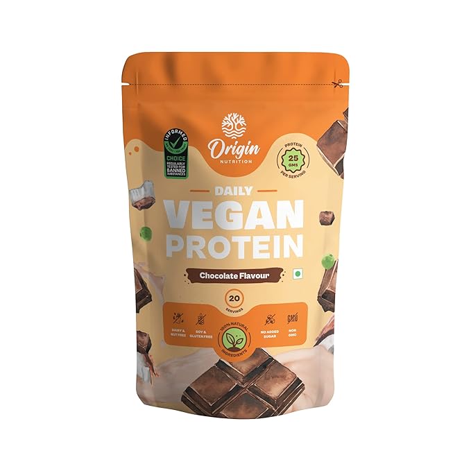 Origin Nutrition 100% Natural Vegan Plant Protein | 25g Protein | Chocolate