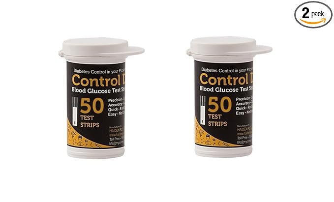 Control D Blood Glucose Test Strips | 100 Strips | Glucometer Compatible