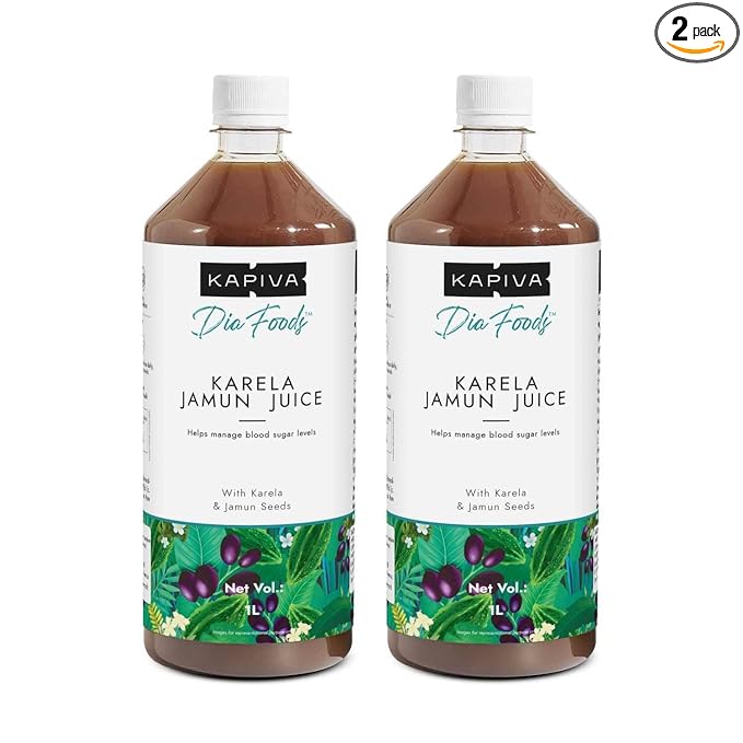 Kapiva Karela Jamun Juice, Controls Blood Sugar Levels (Pack of 2)
