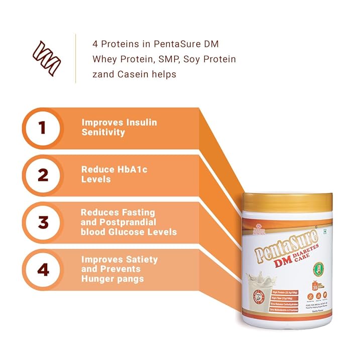Pentasure DM Diabetes Care and Management Whey Protein | Vanilla Tin