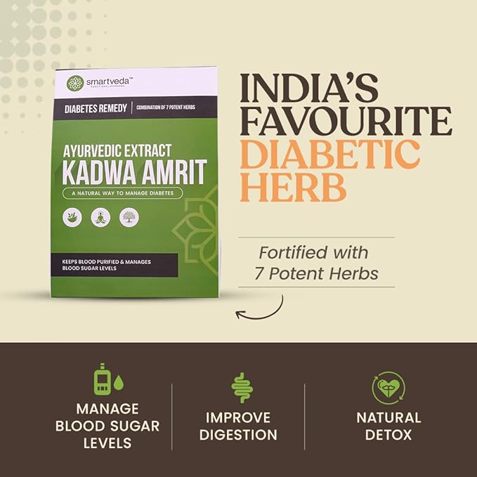 Smartveda Kadwa Amrit | Ayurvedic Diabetes Control | 7 Potent Herbs | Sugar Management