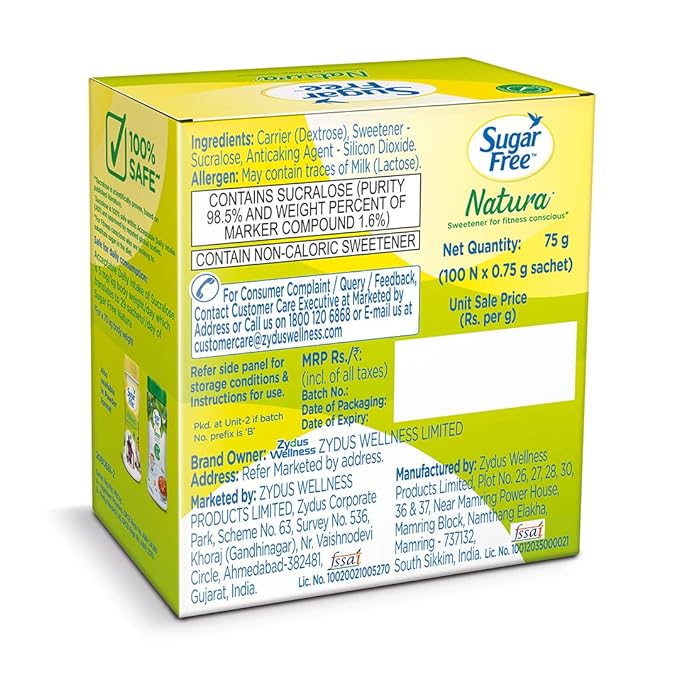 Sugar Free Natura | Zero Calorie Sweetener | Sachets and Pellets
