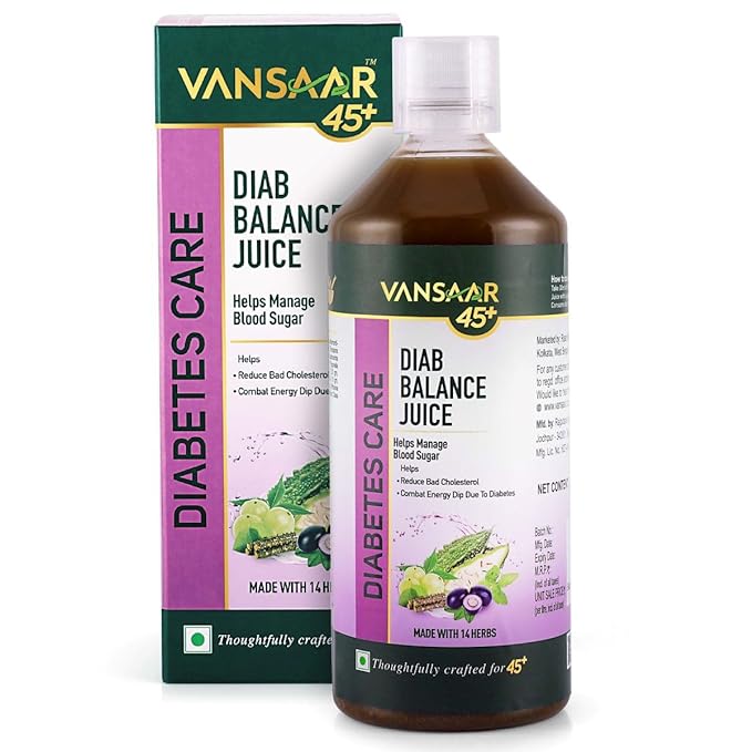 Vansaar 45 Diab Balance Juice | Karela Enriched | Lowers Blood Sugar Naturally