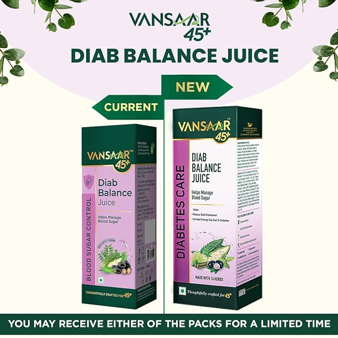 Vansaar 45 Diab Balance Juice | Karela Enriched | Lowers Blood Sugar Naturally