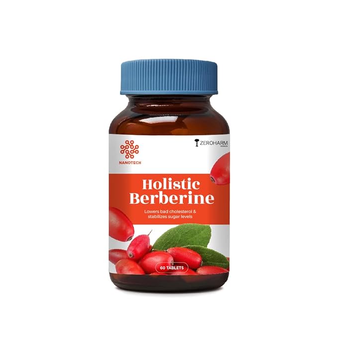 ZEROHARM Holistic Berberine | 95% Extract | Balances Sugar and Cholesterol | Metabolism Support