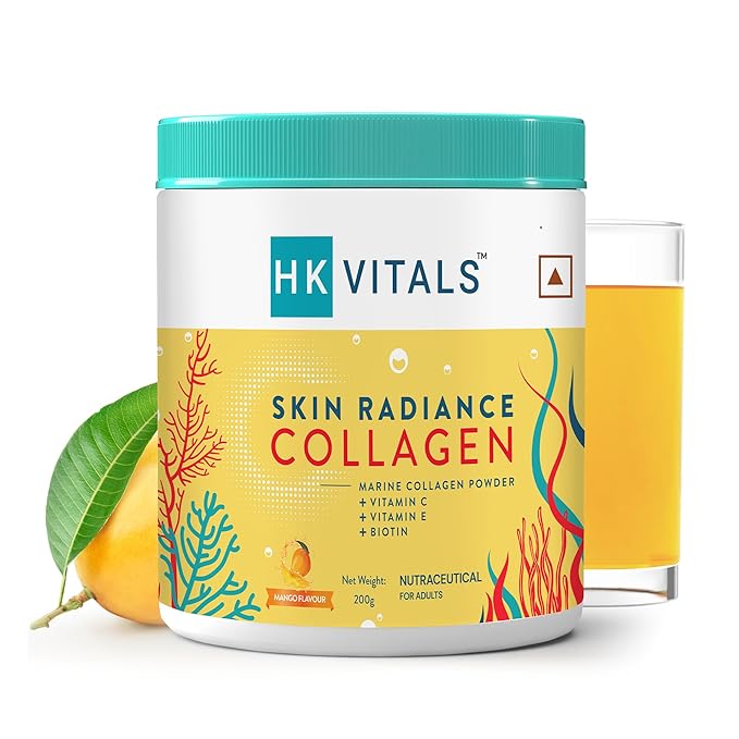 HealthKart HK Vitals Skin Radiance Marine Collagen Powder |Mango
