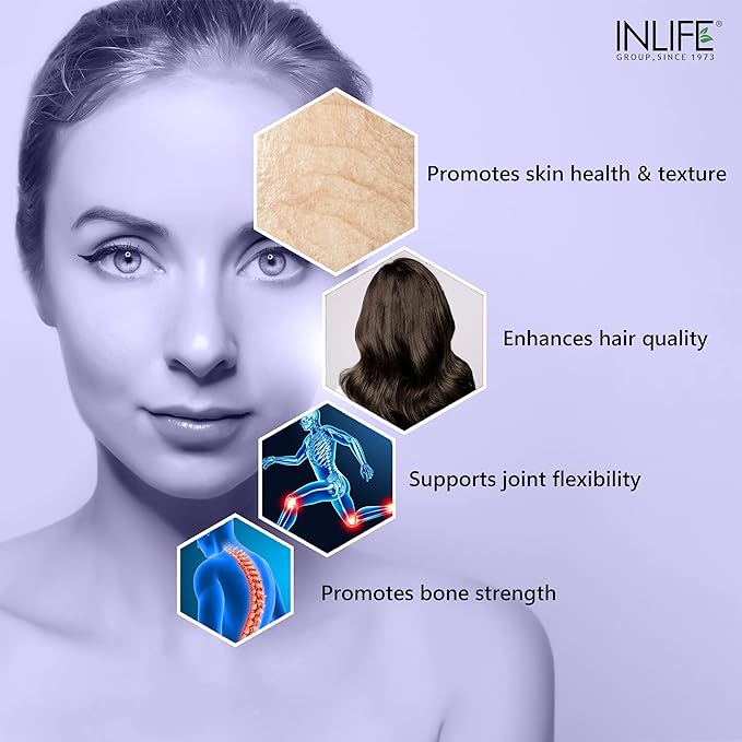 INLIFE Japanese Hydrolyzed Collagen Peptides Powder Supplement for Men & Women (Unflavoured)
