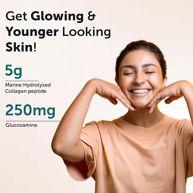 Neuherbs Skin Glow Marine Collagen Powder | Glowing and Wrinkle-Free Skin | Orange