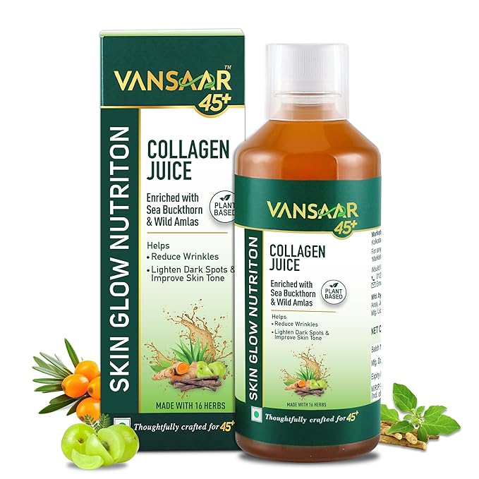 Vansaar Anti-Ageing Collagen | Clinically Studied | Sea Buckthorn and Ashwagandha | Absorption Enhanced