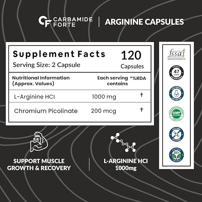 Carbamide Forte L Arginine 1000mg | Capsules | Muscle Building and Endurance