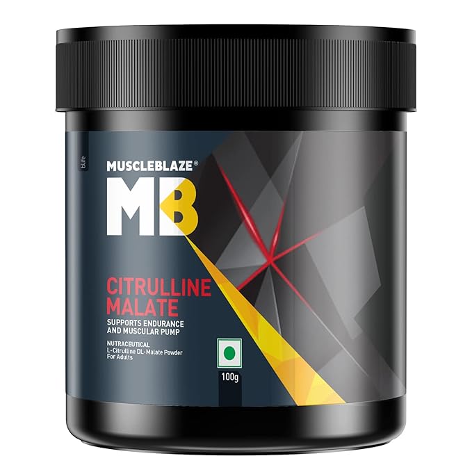 MuscleBlaze Citrulline Malate | Nitric Oxide Boost | Pre-Workout | Muscle Pump | Unflavoured