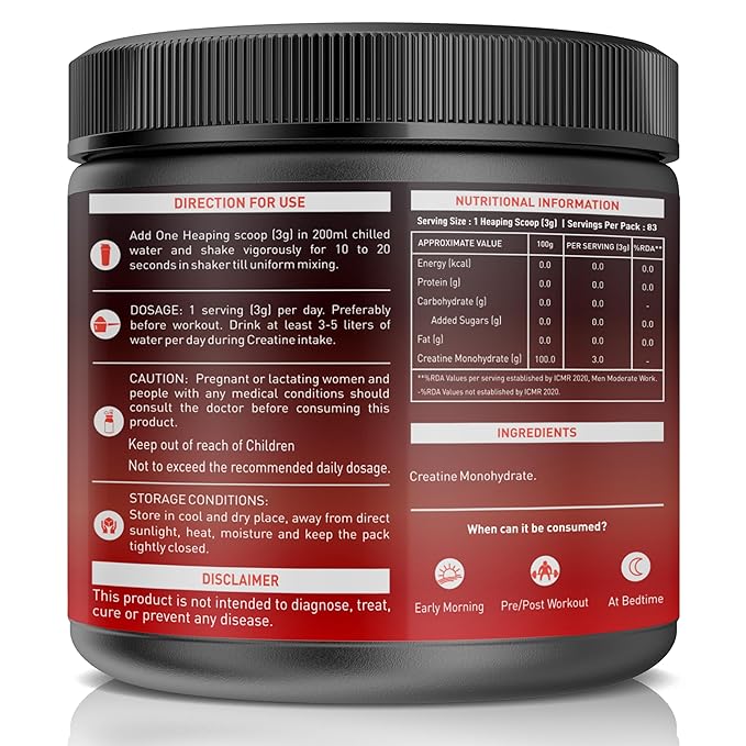Nakpro Micronised Creatine Monohydrate | Fast Dissolving | Muscle Endurance and Recovery | Unflavoured
