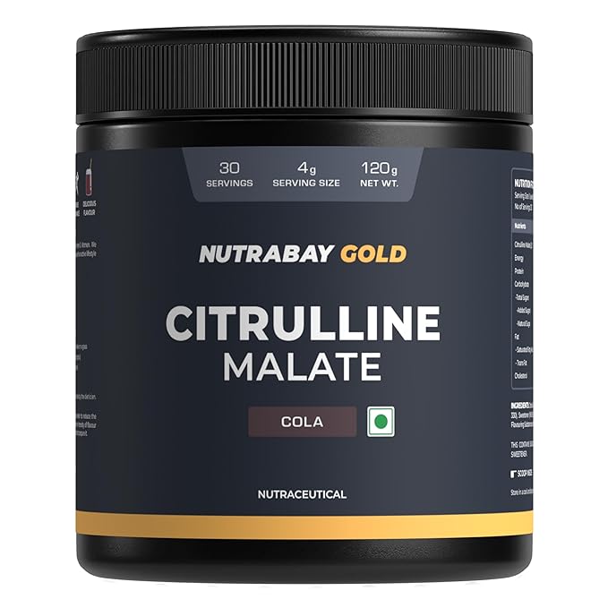 Nutrabay Gold Citrulline Malate 2:1 Powder | Nitric Oxide Boost | Pre-Workout | Cola