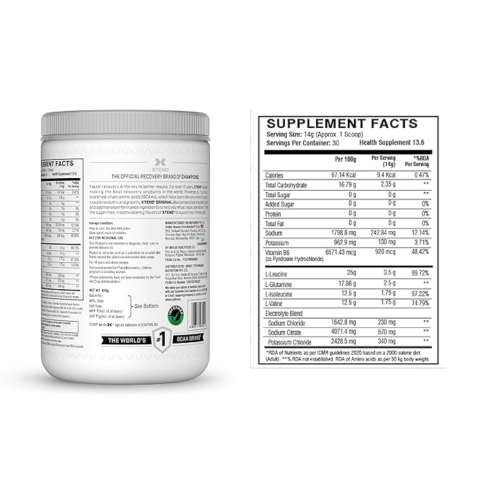 Scivation Xtend Original BCAA | 7g BCAA | Intra-Workout | Muscle Recovery | Blue Raspberry Ice