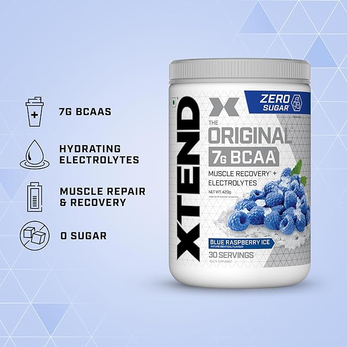 Scivation Xtend Original BCAA | 7g BCAA | Intra-Workout | Muscle Recovery | Blue Raspberry Ice