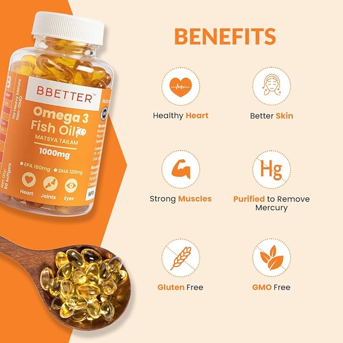 BBETTER Omega-3 Fish Oi| Heart | Brain & Joint Support