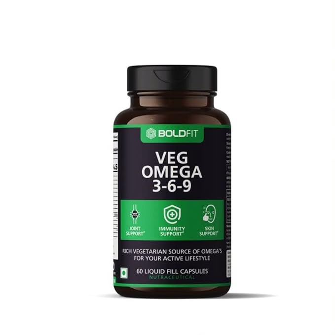 Boldfit Veg Omega 3-6-9 | Vegetarian Supplement | Heart | Joint and Muscle Support