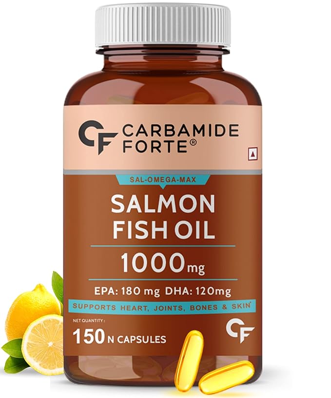 Carbamide Forte Salmon Fish Oil 1000mg | Omega-3 300mg | Heart & Joint Health | Softgels