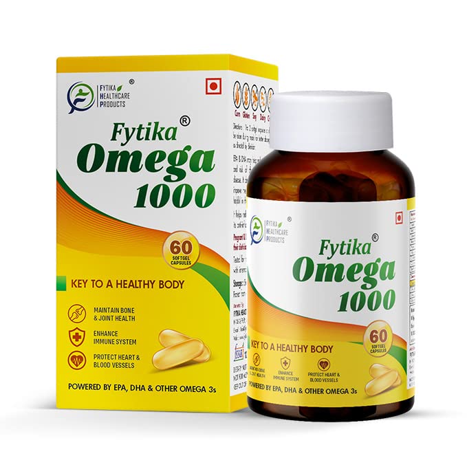 Fytika Omega-3 Fish Oil 1000mg | EPA 360mg and DHA 240mg | Heart | Eye and Brain Supportules