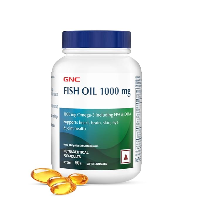 GNC Fish Body Oil | 1000mg Omega 3 | EPA and DHA | Joint Health and Focus