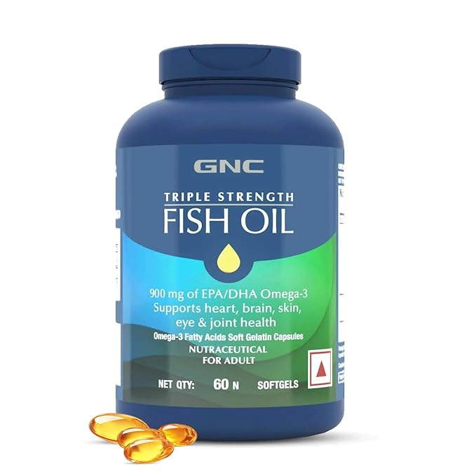 GNC Triple Strength Fish Oil | 1500mg | 900mg EPA and DHA | Memory and Vision | No Fishy Aftertaste