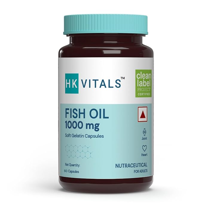 HealthKart HK Vitals Fish Oil Capsule For Men And Women, (1000mg Omega 3 with 180 mg EPA & 120 mg DHA), Omega 3 Fish Oil Capsules