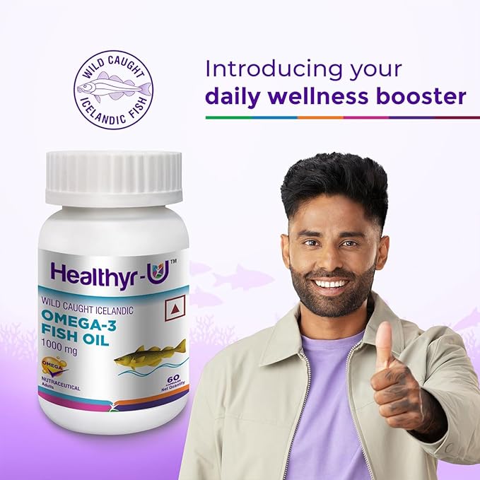 Healthyr-U Icelandic Omega-3 Fish Oil | 1000 mg Omega 3 Fish Oil for Men & Women with EPA & DHA