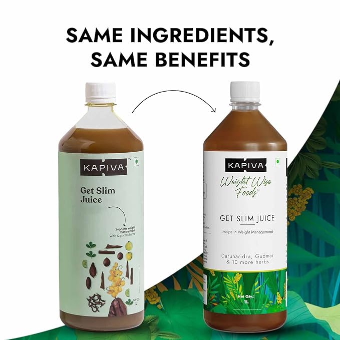 Kapiva Get Slim Juice - Healthy Weight Management Through 12 Ayurvedic Herbs Aids Metabolism and Digestion