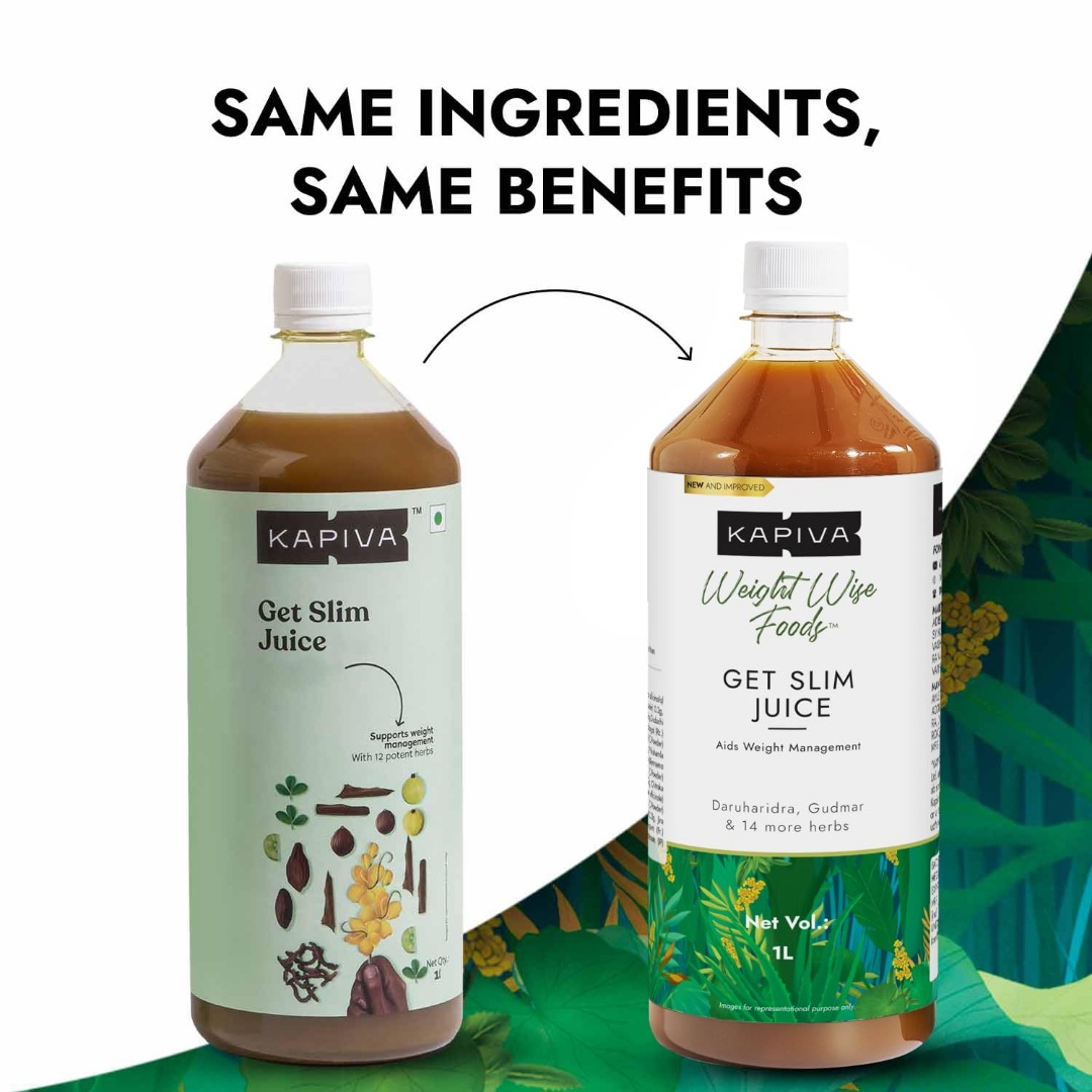 Kapiva Get Slim Juice, Healthy Weight Management Through 12 Ayurvedic Herbs, Pack of 2