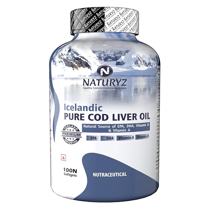 Naturyz Imported Icelandic COD Liver Oil Capsules with Natural Omega 3 (EPA & DHA)