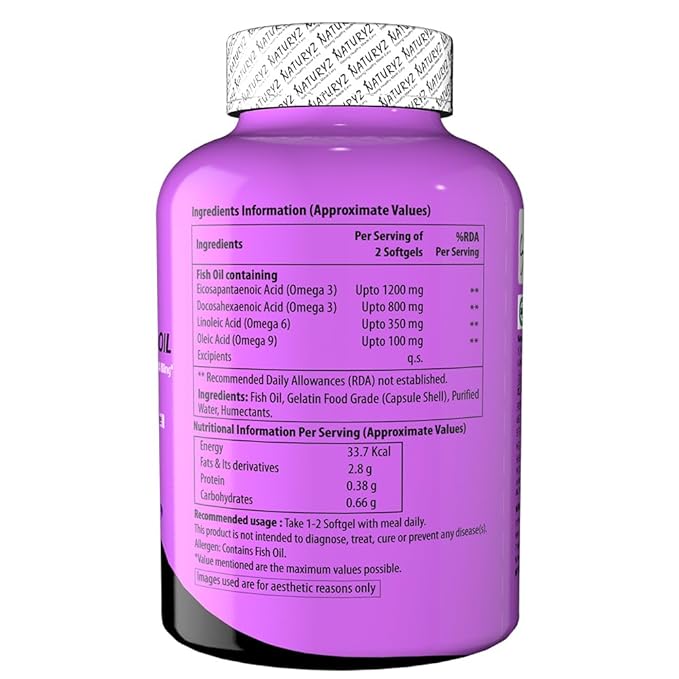 Naturyz 2450 mg Triple Strength Omega 3 Fish Oil with Highest Strength