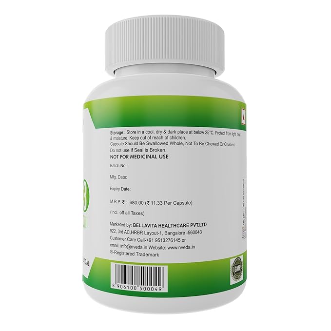 Nveda Omega-3-Fish-Oil 1000mg For Men & Women, Omega 3 fatty-acid with 180mg EPA-DHA 120mg for Healthy Heart, Eyes, Brain & Joints