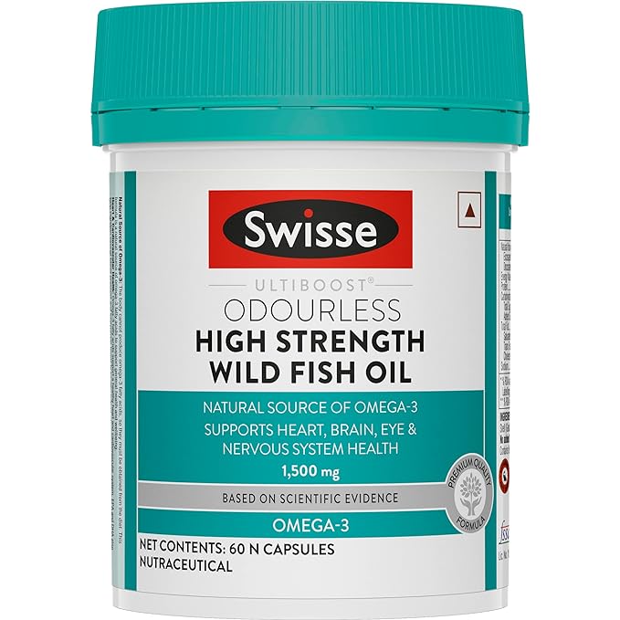 Swisse Fish Oil with 1500mg Omega 3 In One Capsule Manufactured In Australia, Highest Omega-3 Content In One Capsule