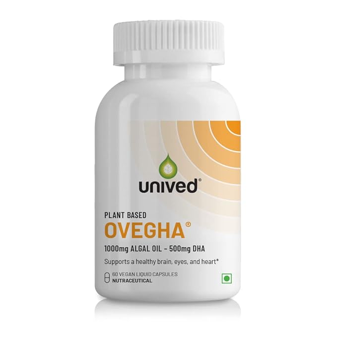 Unived Ovegha Vegan Omega-3 DHA | 1000mg Algae Oil 500mg DHA Per Serving