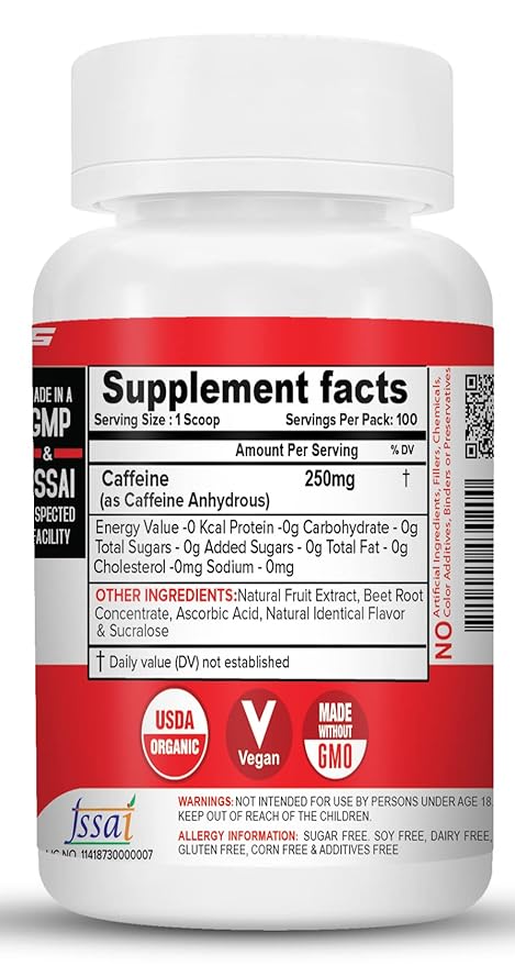 NutriJa Caffeine Powder Pre Workout Supplement