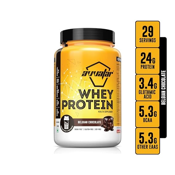 Avvatar Whey Protein | Isolate and Concentrate Blend | 27g Protein | Fresh Cow Milk | Lean Muscle | Belgian Chocolate