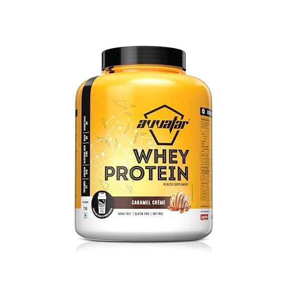 Avvatar Whey Protein | Isolate and Concentrate Blend | 27g Protein | Fresh Cow Milk | Lean Muscle | Caramel Creme