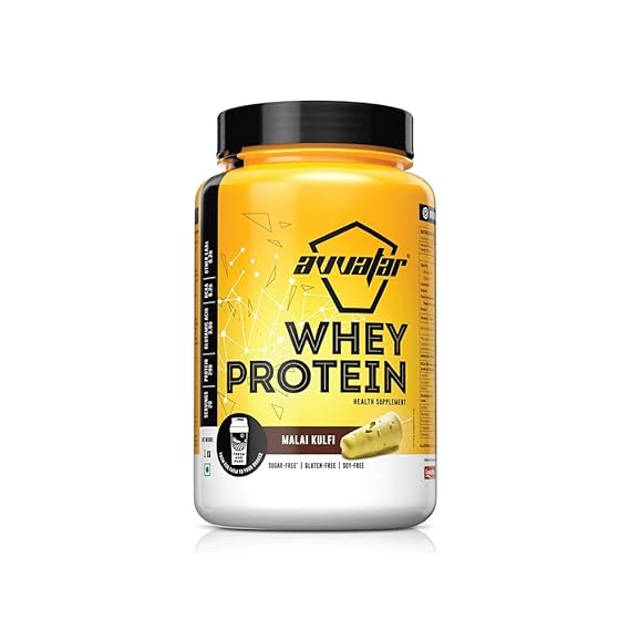 Avvatar Whey Protein | Isolate and Concentrate Blend | 27g Protein | Fresh Cow Milk | Lean Muscle | Malai Kulfi