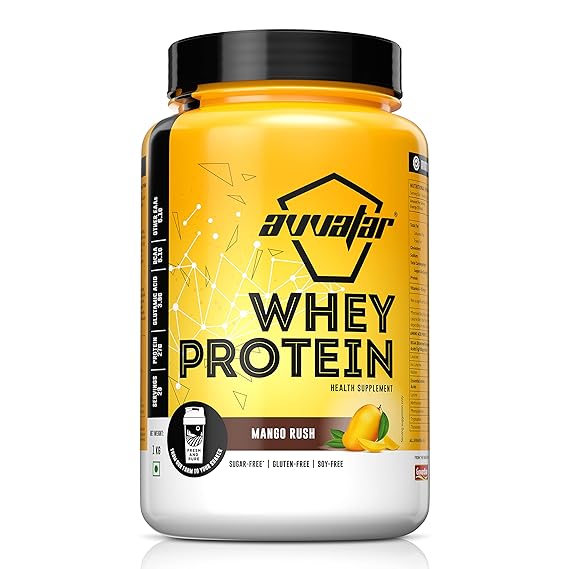 Avvatar Whey Protein | Isolate & Concentrate Blend | 27g Protein | Fresh Cow's Milk | Lean Muscle | Mango Rush