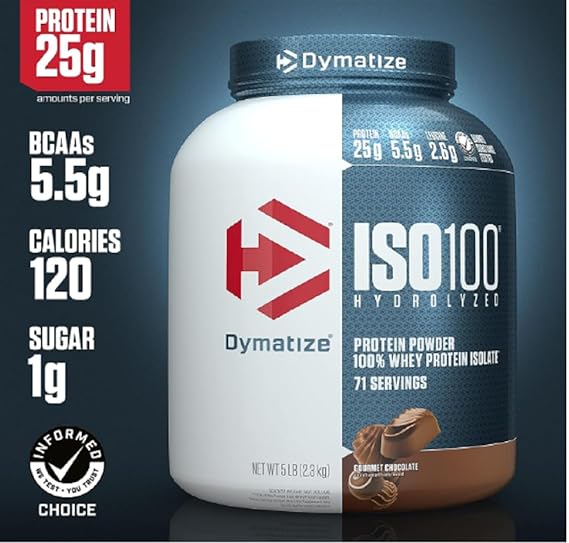 Dymatize Nutrition ISO 100 Whey Protein Isolate Powder | Gourmet Chocolate