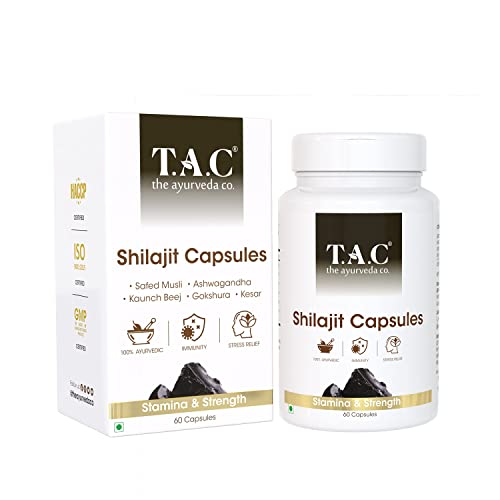TAC - The Ayurveda Co. Shilajit Capsules for Men With Power of Natural Shilajit and Ashwagandha | Helps Boost Immunity