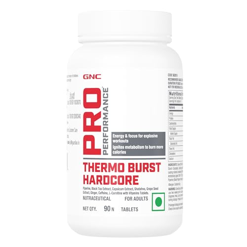 GNC Pro Performance Thermo Burst Hardcore | Fat Burner | Boosts Metabolism | High Energy and Focus | 90 Tablets