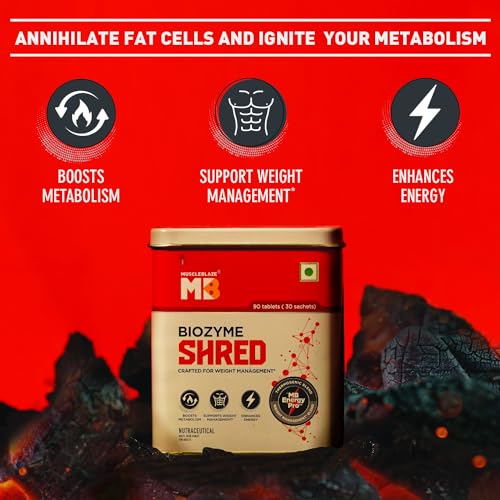 MuscleBlaze Biozyme Shred | with Thermogenic | Metabolism | Weight Management