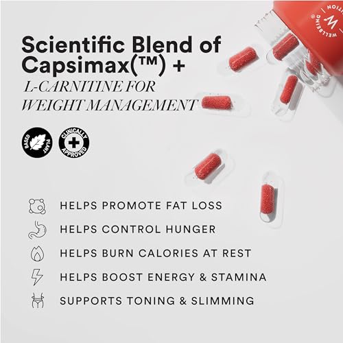 Wellbeing Nutrition Burn with Capsimax, Garcinia, Chromium & Liquid L-Carnitine Weight Management Supplement for Men & Women