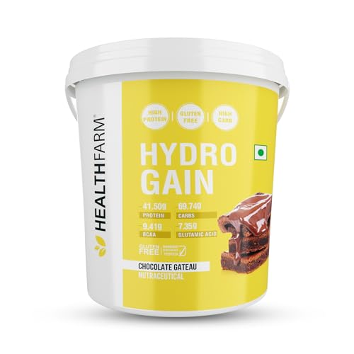 Healthfarm Hydro Gain Pure Whey Protein | 84g Protein 39.5g EAAs 18g BCAA 15g Glutamine | Chocolate Gateau