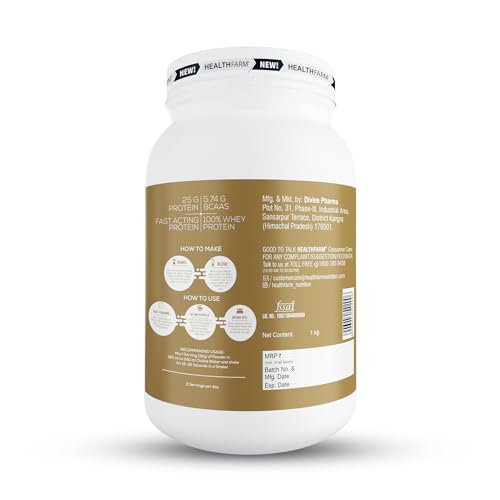 Healthfarm Muscle Whey Isolate Protein Powder, 100% Pure Isolate, Cookies and Cream